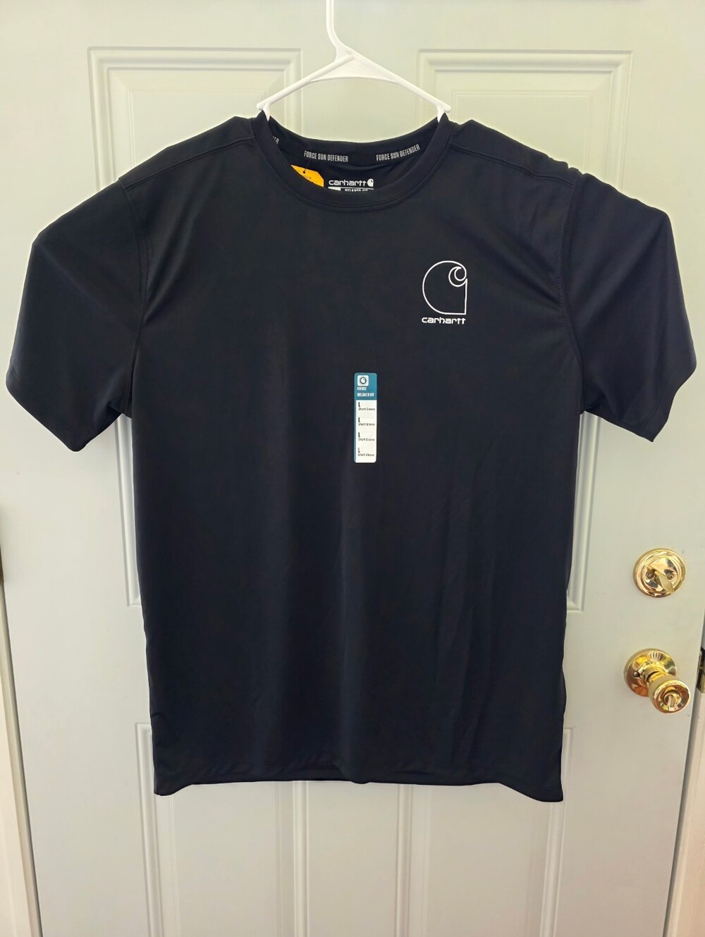 Men's Carhartt Black Sun Defender Tee Size Large-New With Tags